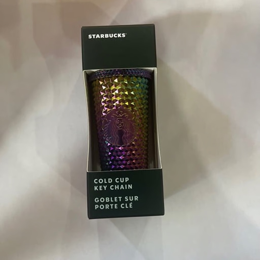 Starbucks Oil Slick Studded Cold Cup Keychain